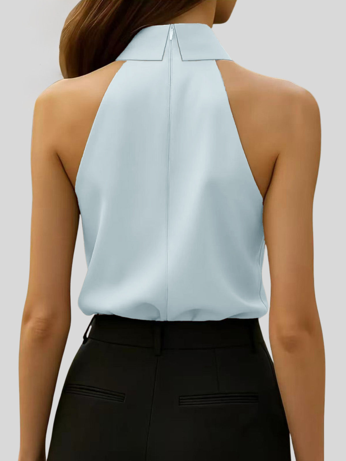 Kaldi Folded Collar Tie Shirt In Green