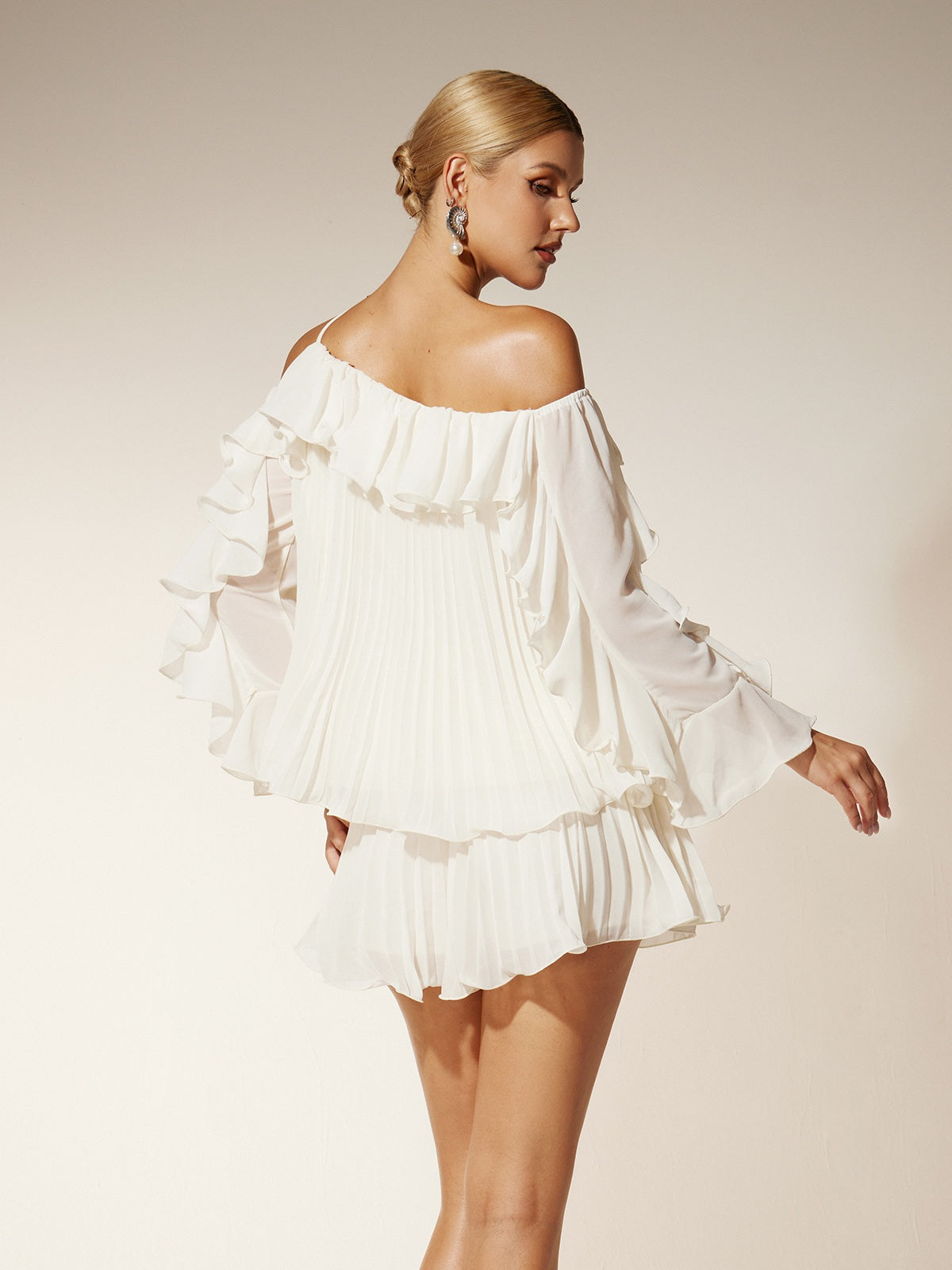 Kaniel Ruffle Pleated Skirt Set