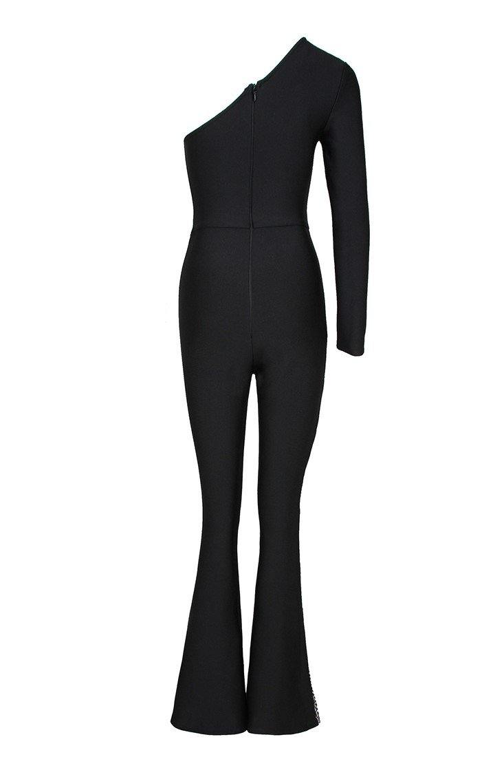 One-shoulder Diamond Jumpsuit