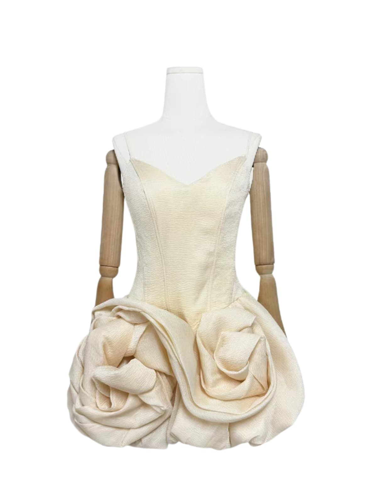 Kapule Spaghetti Flower Satin Mini Dress
