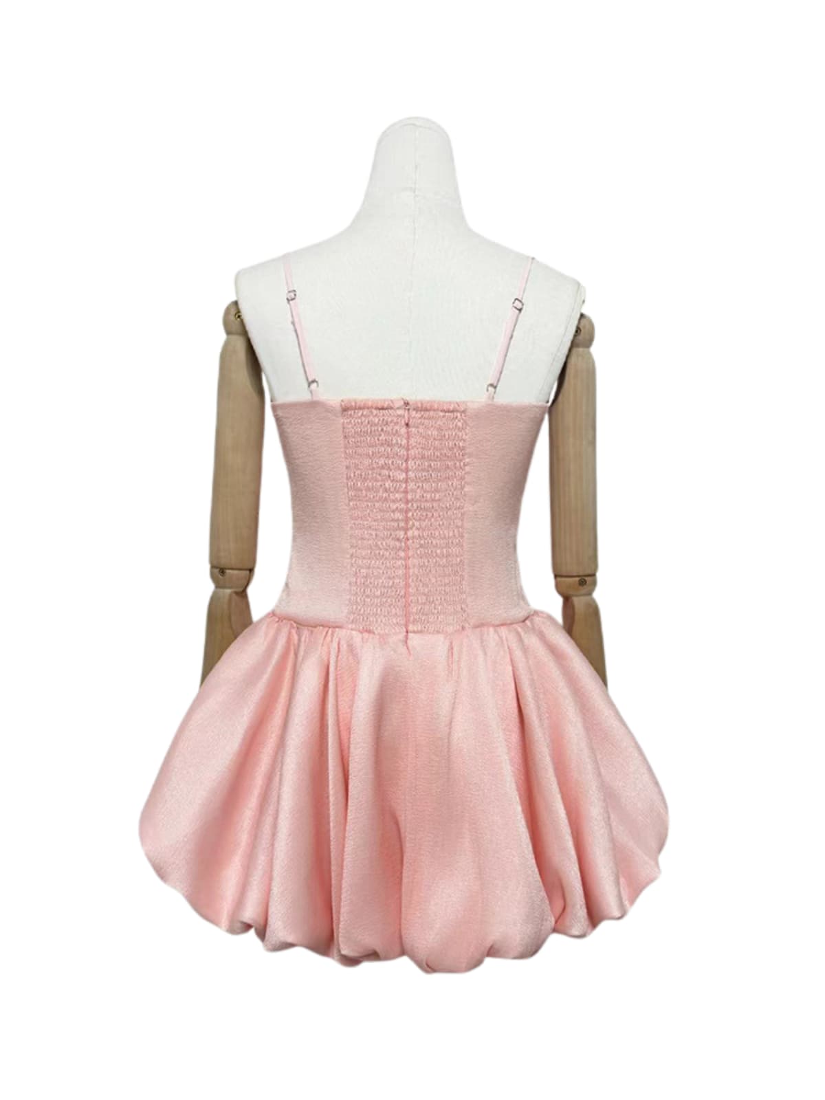 Kapule Spaghetti Flower Satin Mini Dress