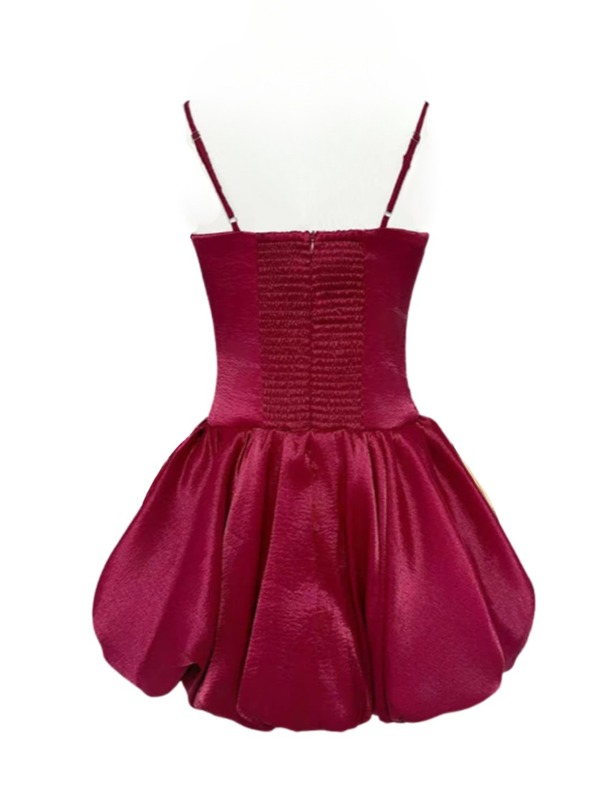 Kapule Spaghetti Flower Satin Mini Dress