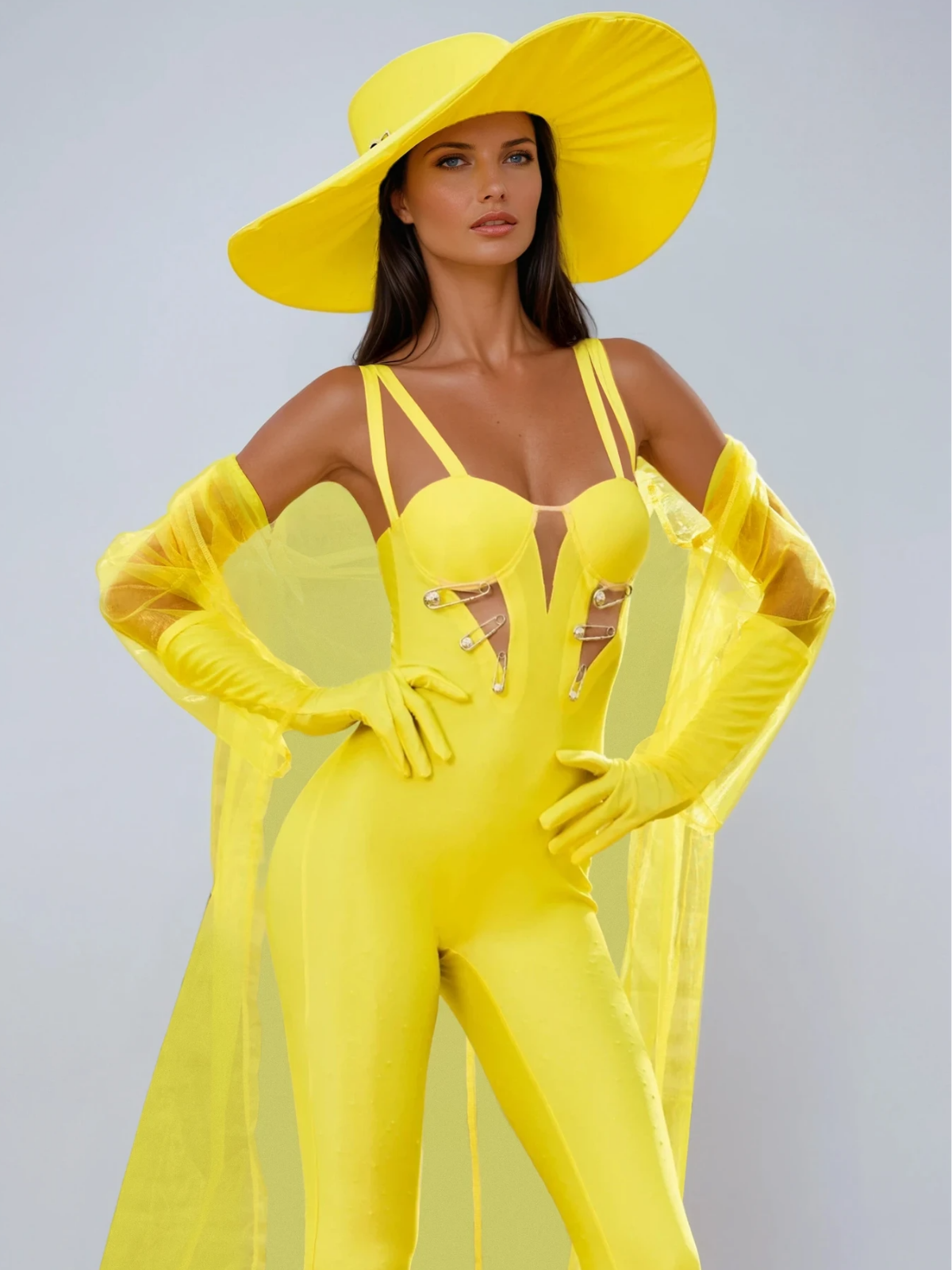 Karlyn Cutout Cape Jumpsuit Set
