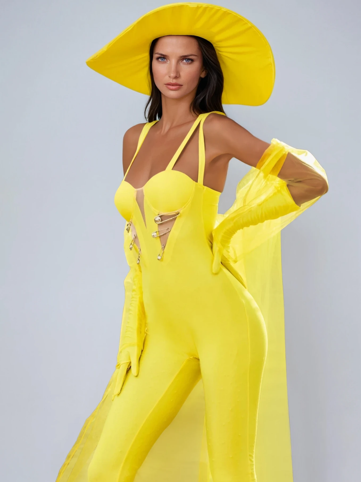 Karlyn Cutout Cape Jumpsuit Set