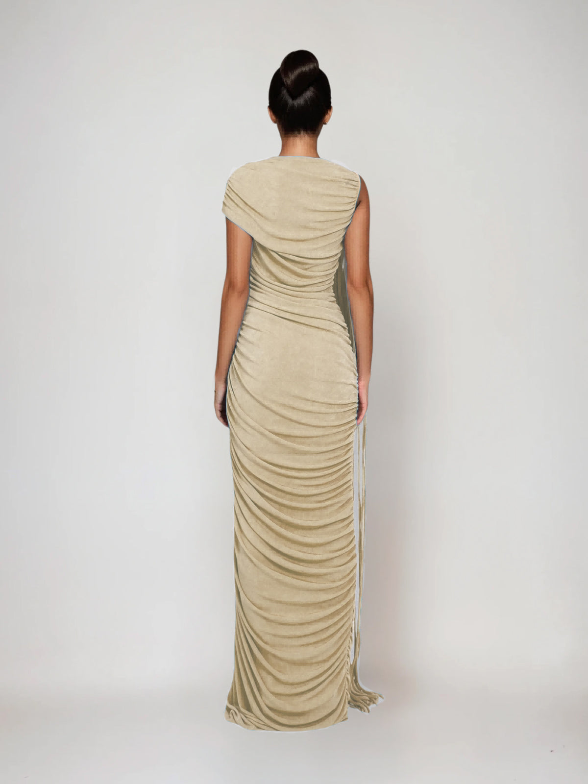Katinka Draped Maxi Dress In Beige