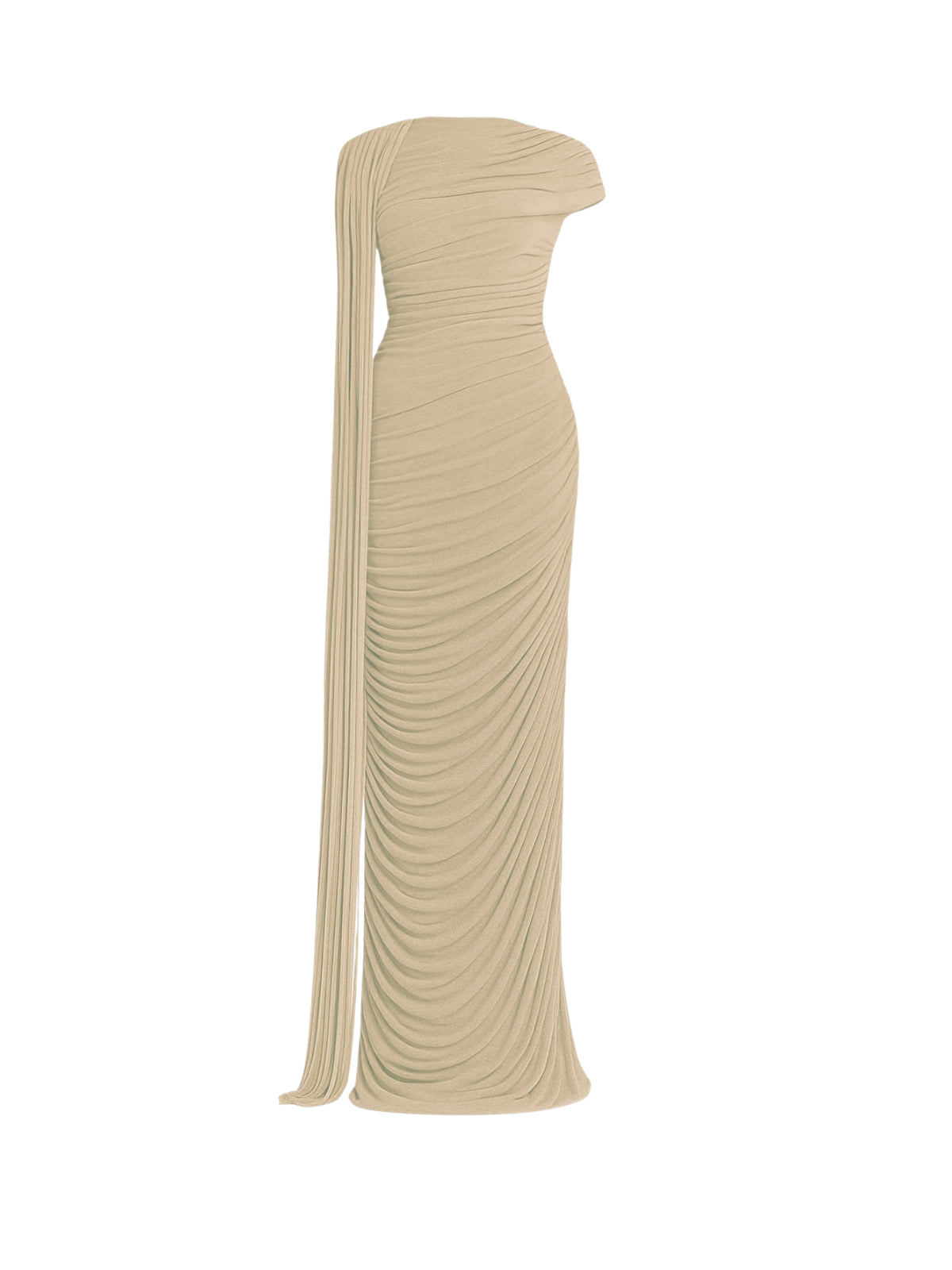 Katinka Draped Maxi Dress In Beige