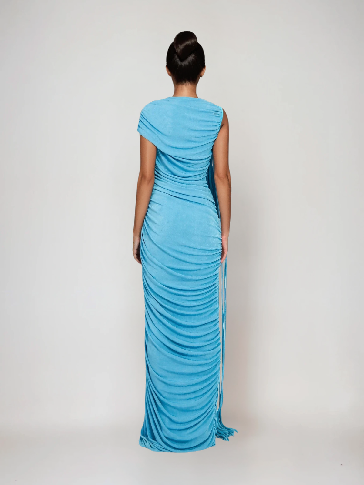 Katinka Draped Maxi Dress In Blue