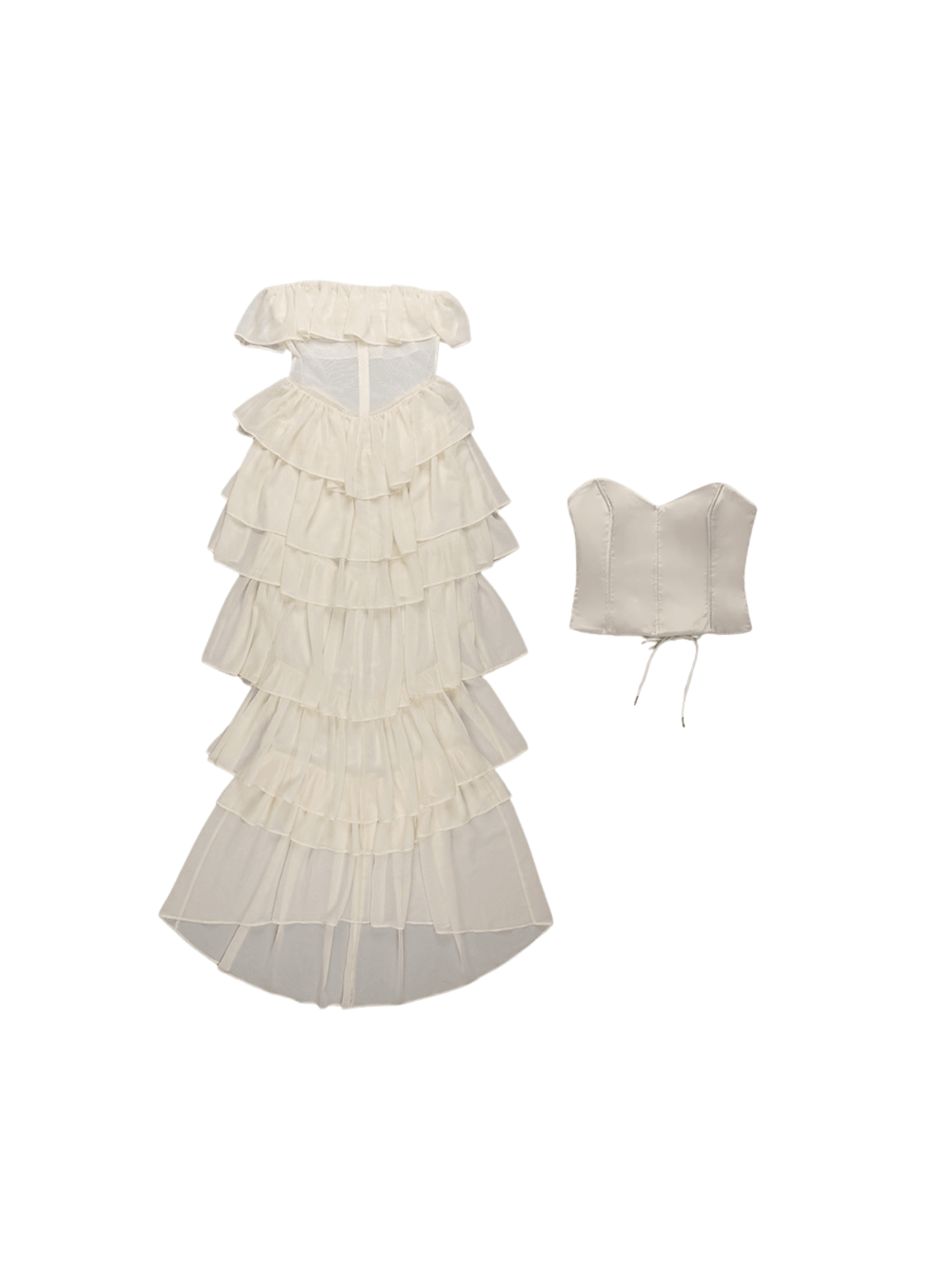 Elegant white strapless ruched mesh maxi dress.  Perfect for parties and weddings. Features a flattering ruched bodice and flowing maxi skirt.