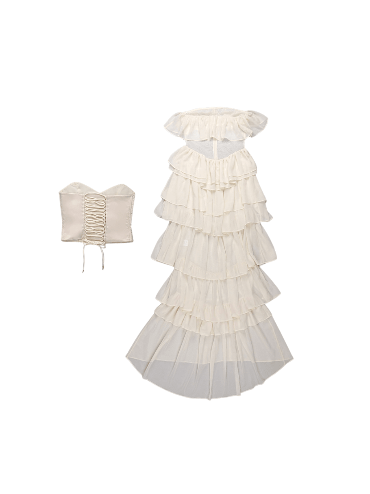 Elegant white strapless ruched mesh maxi dress.  Perfect for parties and weddings. Features a flattering ruched bodice and flowing maxi skirt.