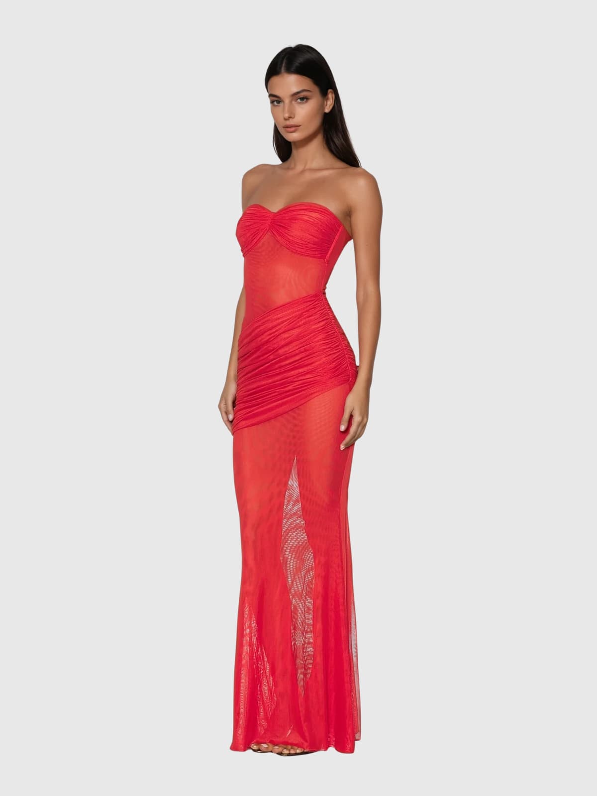 Kyrthos Strapless Ruched Maxi Dress