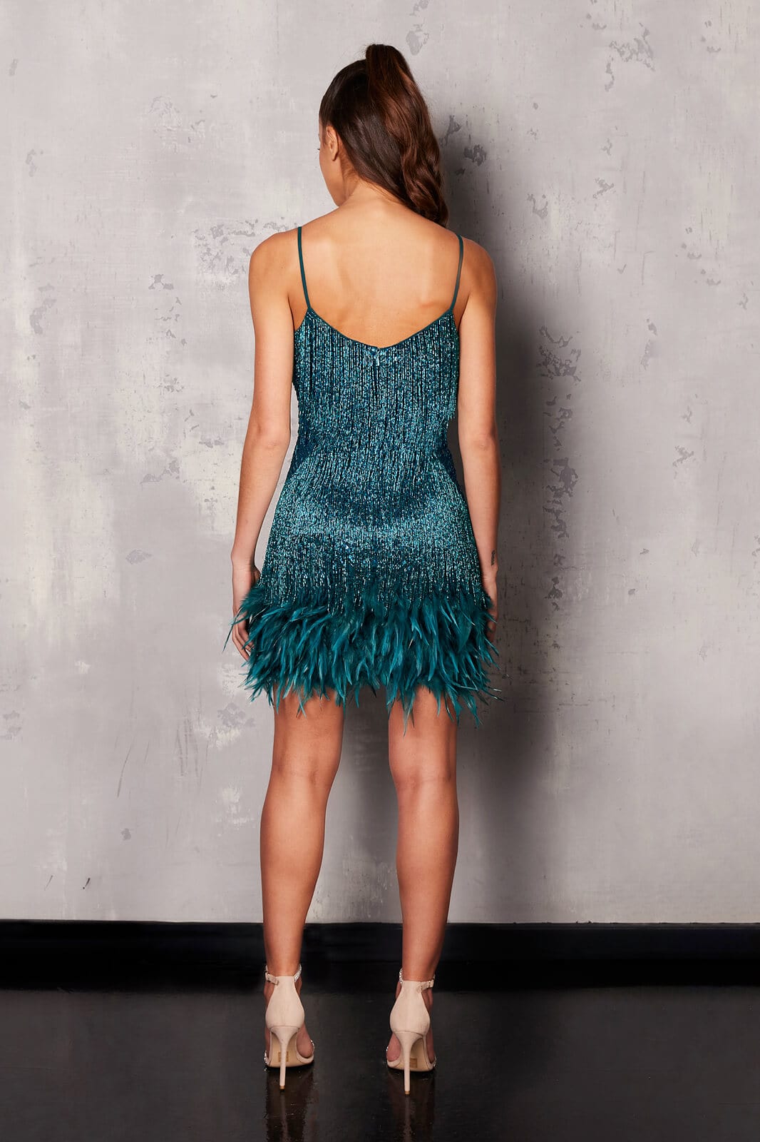 LOTTIE TEAL DRESS-WHITE