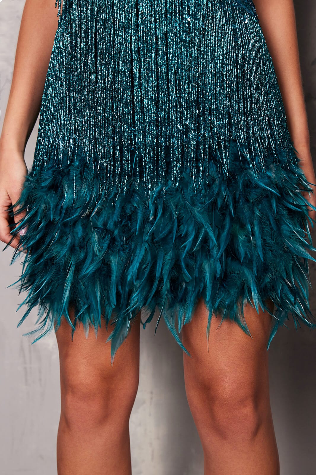 LOTTIE TEAL DRESS-WHITE