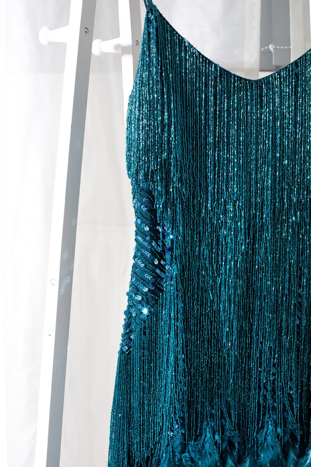 LOTTIE TEAL DRESS-WHITE