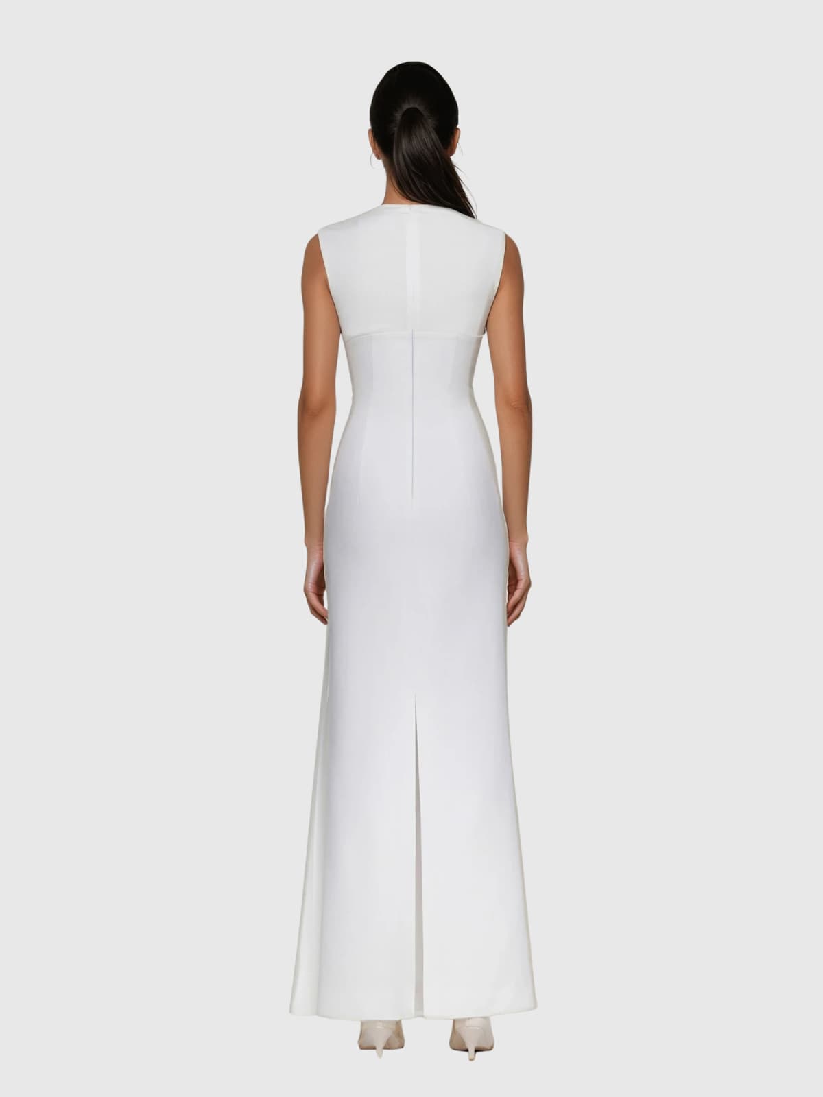 Paeltrix Sleeveless Ruched Draped Maxi Dress