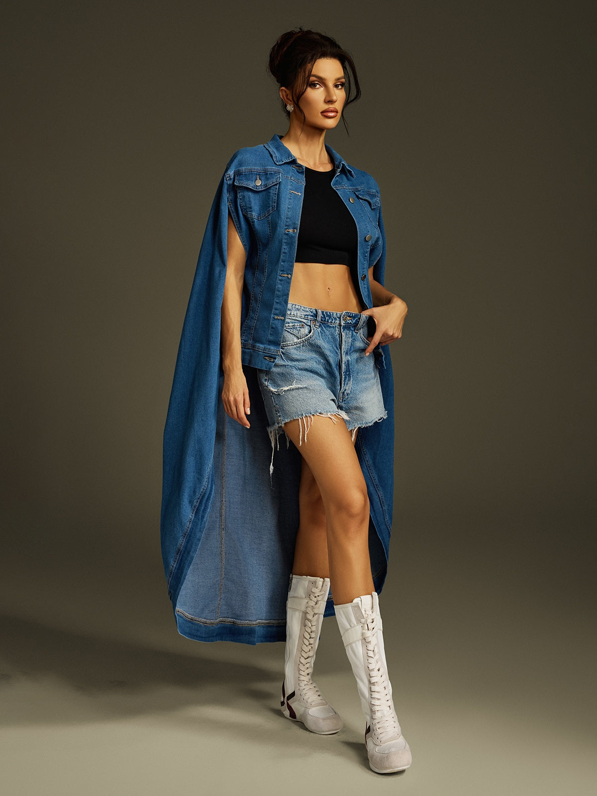 Laranya Cape Deconstruct Denim Jacket