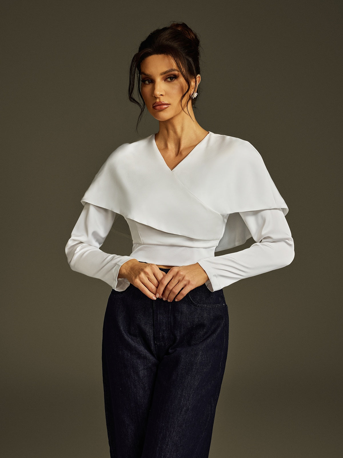 Latanya Long Sleeve Collar Top