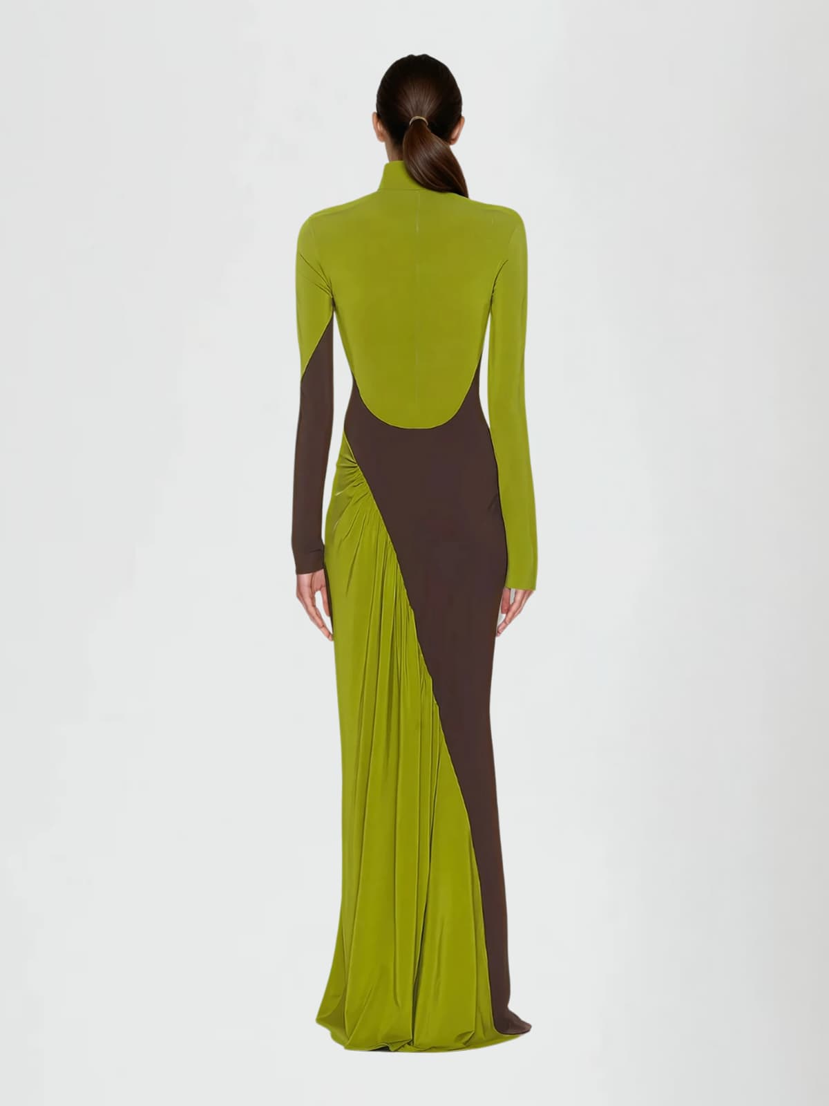 Laurice High Neck Maxi Dress In Green