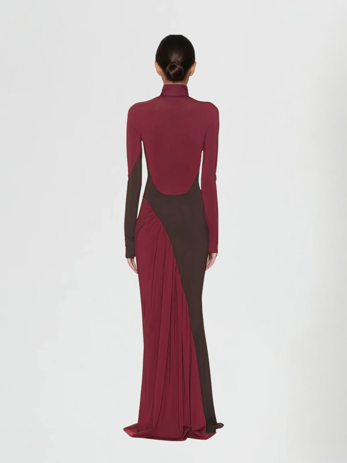 Laurice High Neck Maxi Dress In Wine