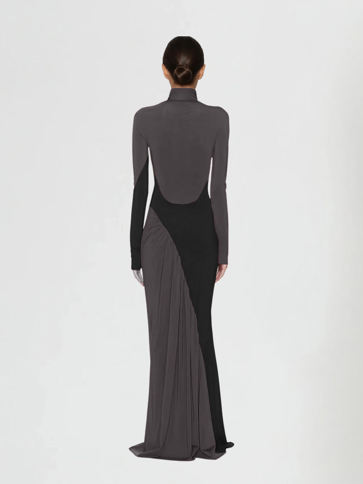 Laurice High Neck Maxi Dress In Coffee