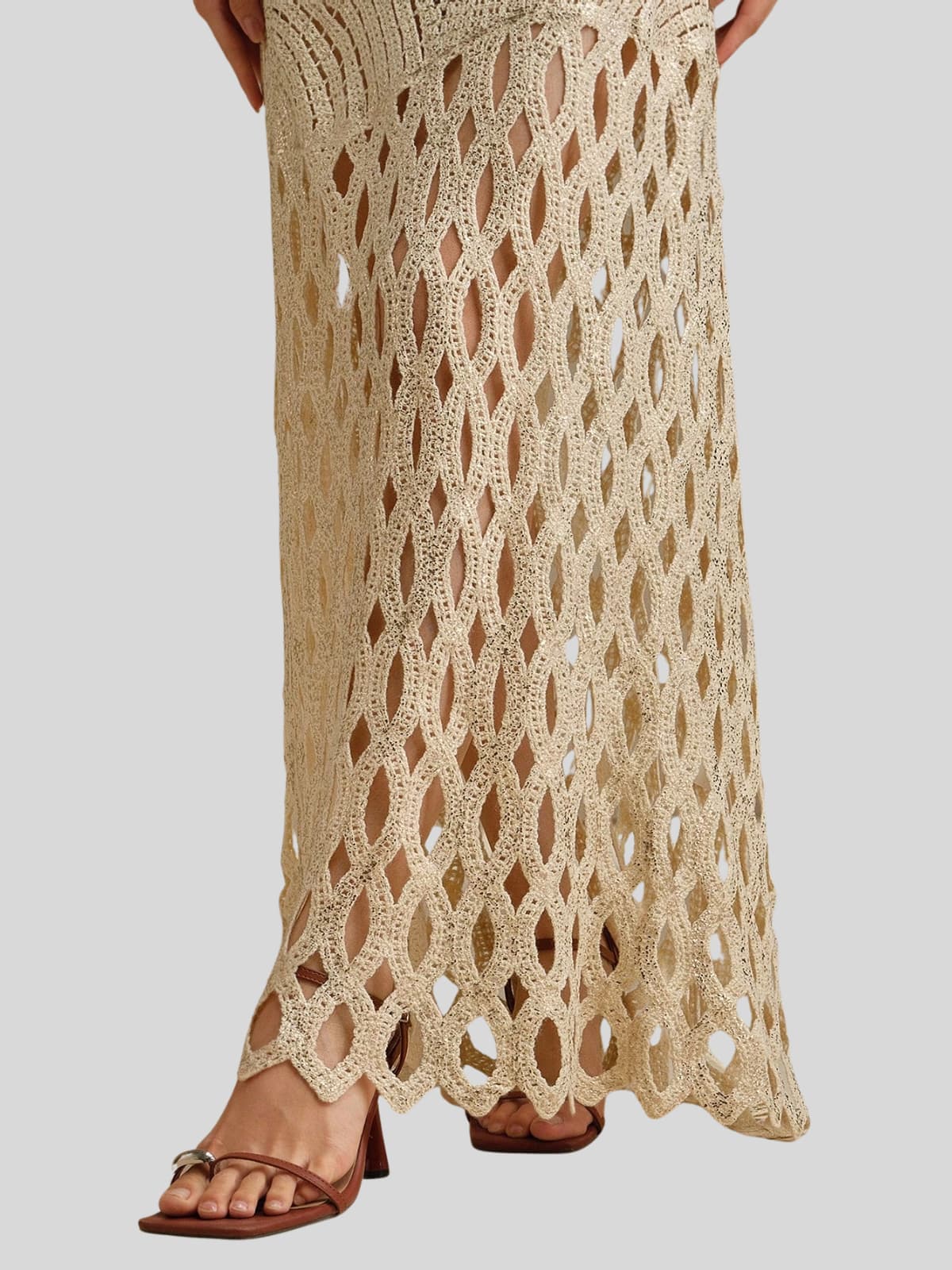 Leldrin Cutout Skirt In Apricot
