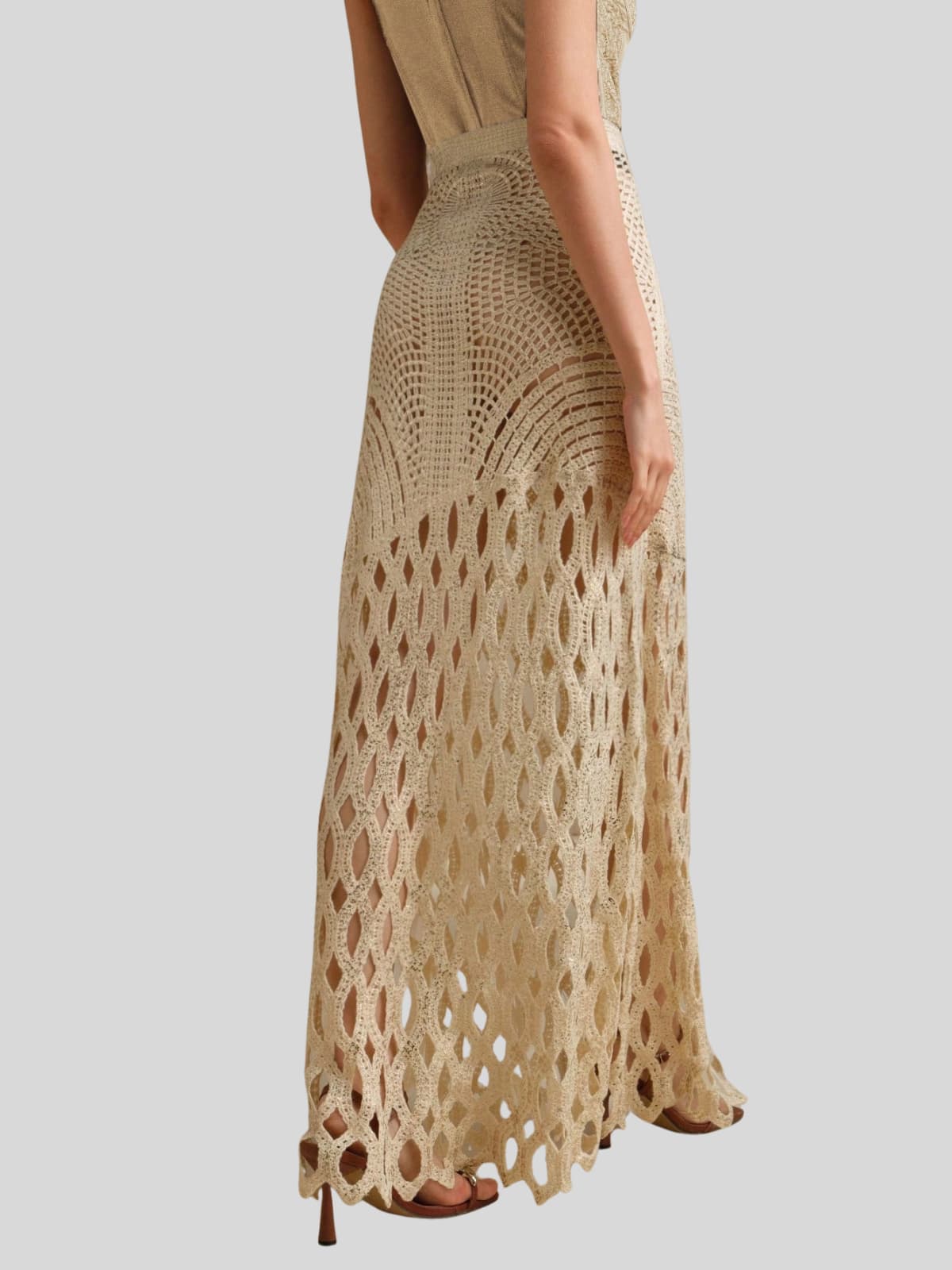 Leldrin Cutout Skirt In Apricot