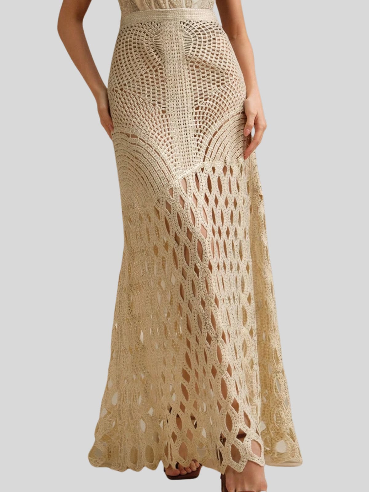 Leldrin Cutout Skirt In Apricot
