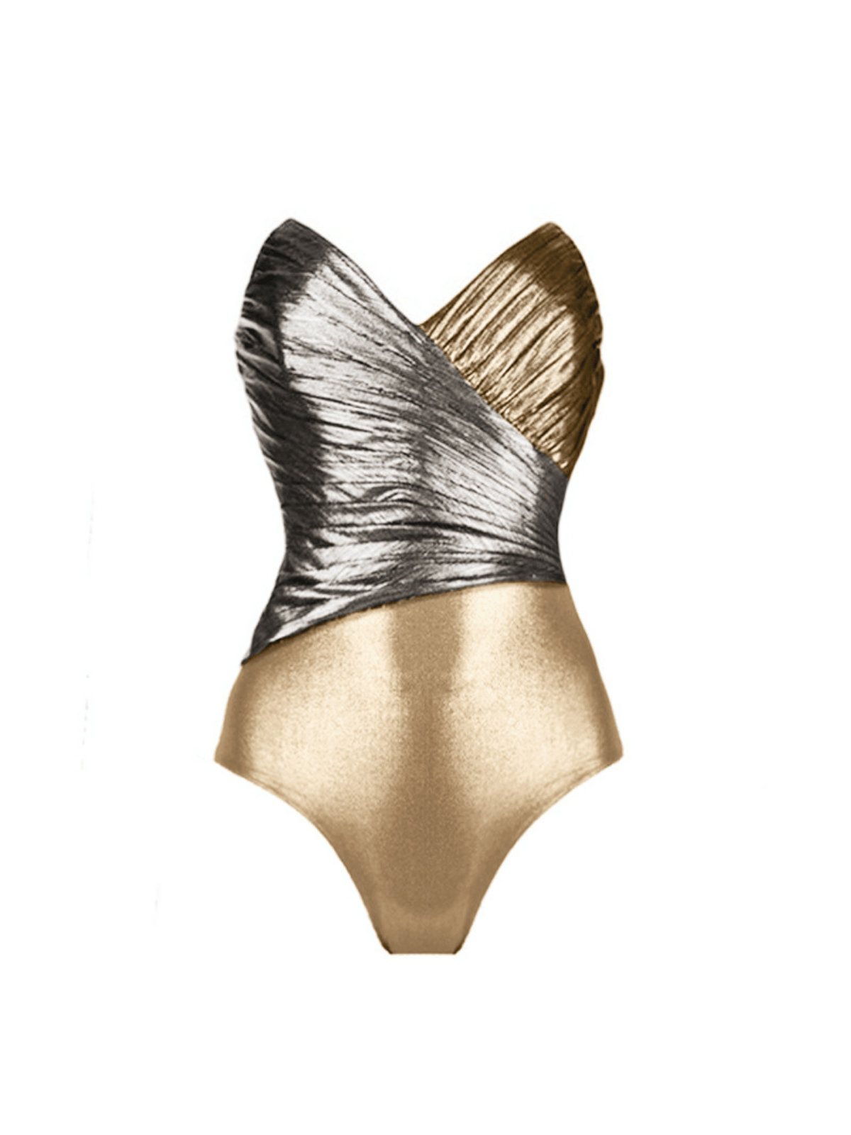 Lemuel Color Clash Two Piece Swimwear set in vibrant gold, perfect for summer beach outings.