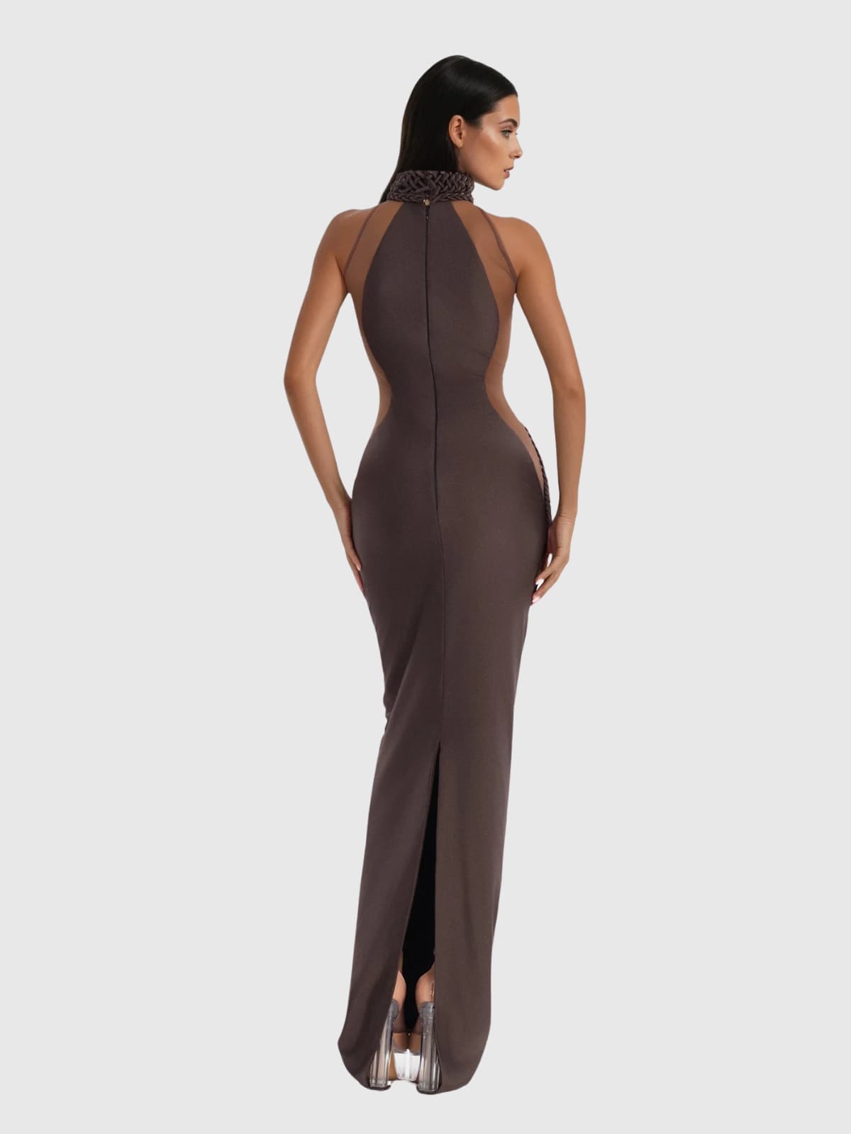 Leyra Halterneck Sennit Split Maxi Dress
