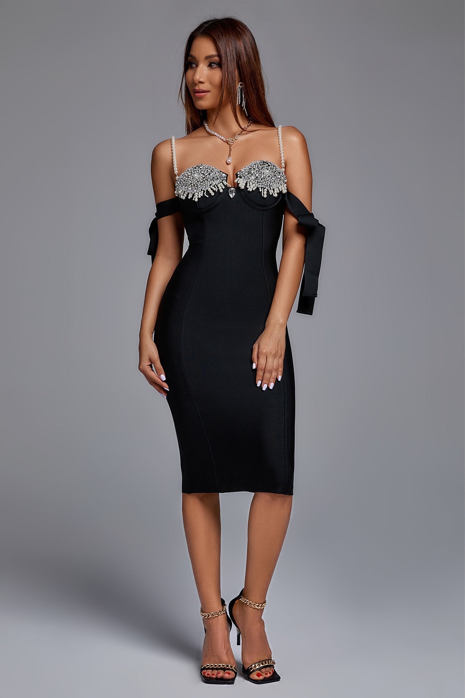 Persia Pearl Diamond Bandage Dress