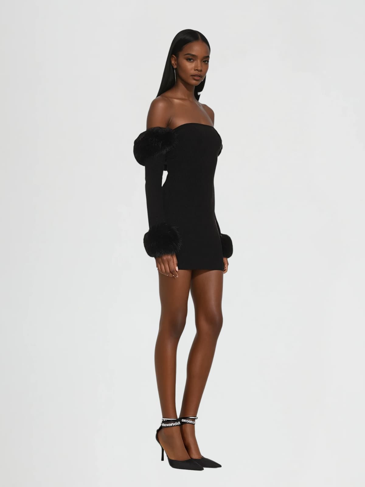 Loan Off Shoulder Knitted Mini Dress