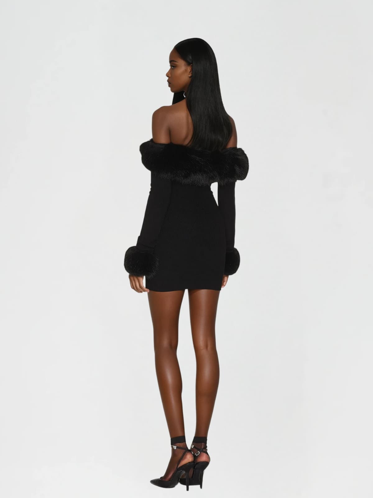 Loan Off Shoulder Knitted Mini Dress