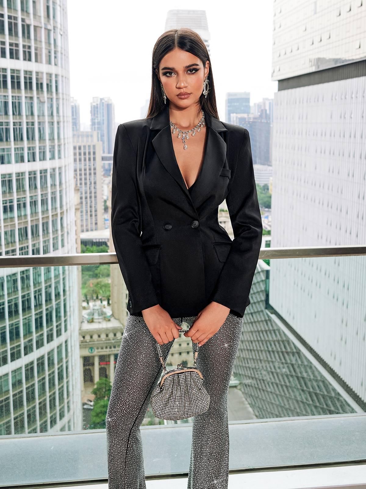 Londyn Rhinestone Flare Pants Set