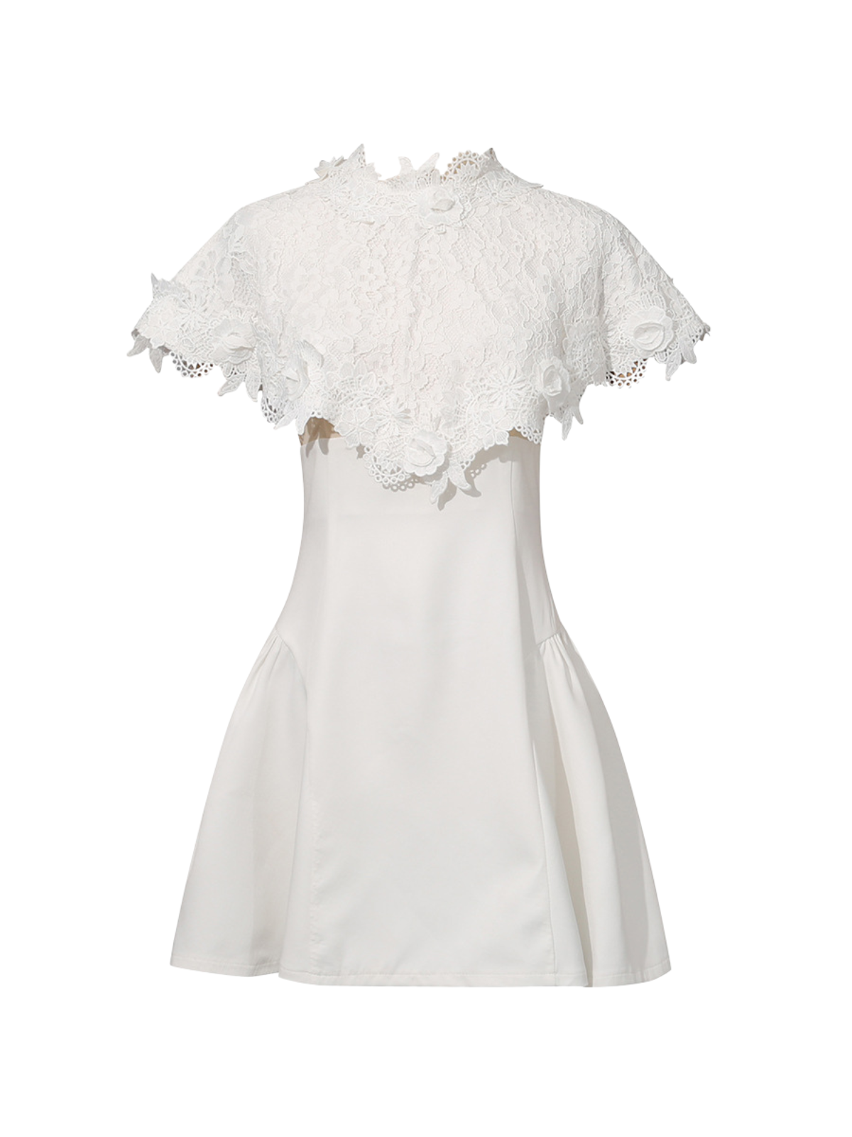 Lorene Cape Lace Mini Dress