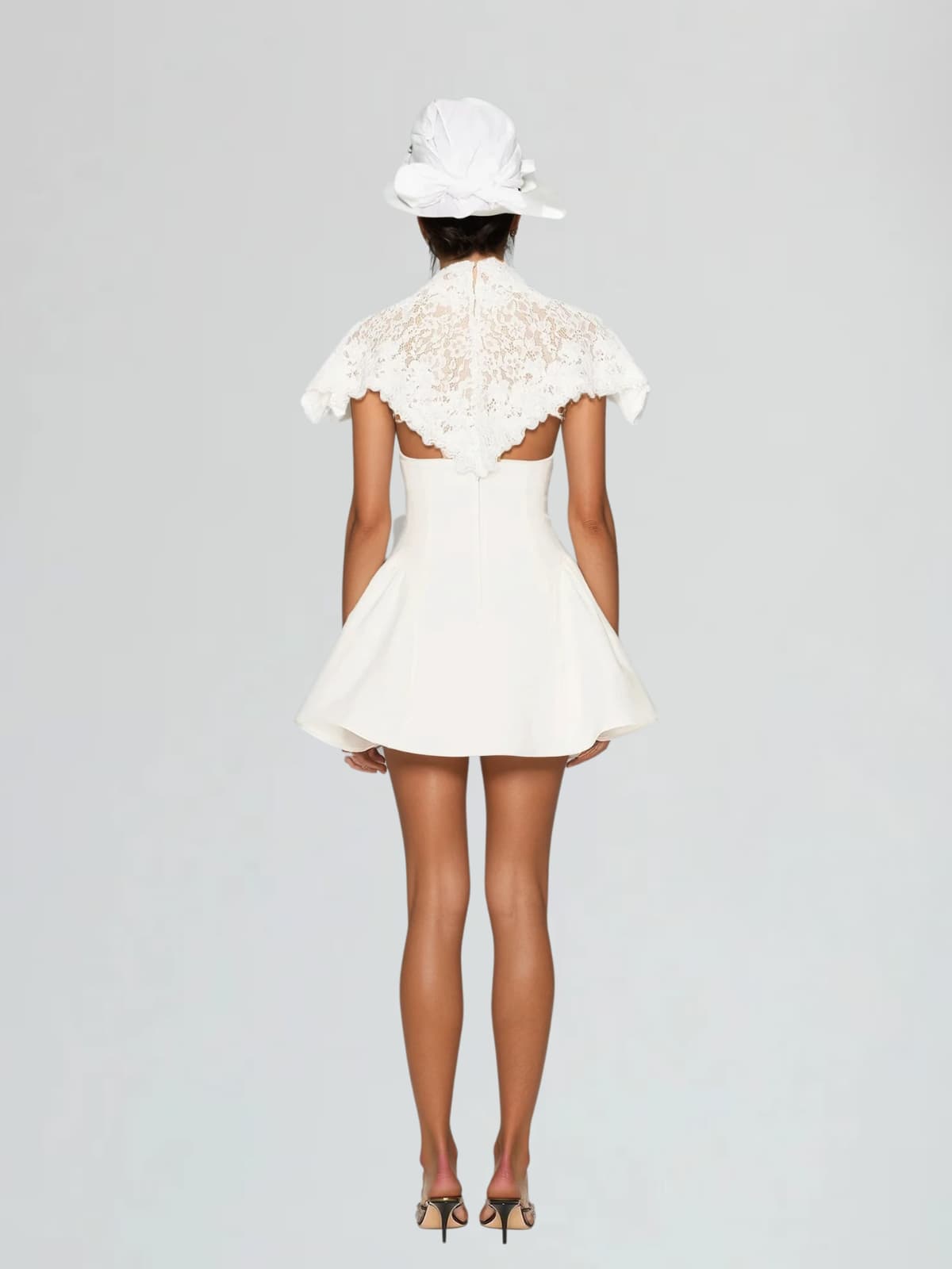 Lorene Cape Lace Mini Dress