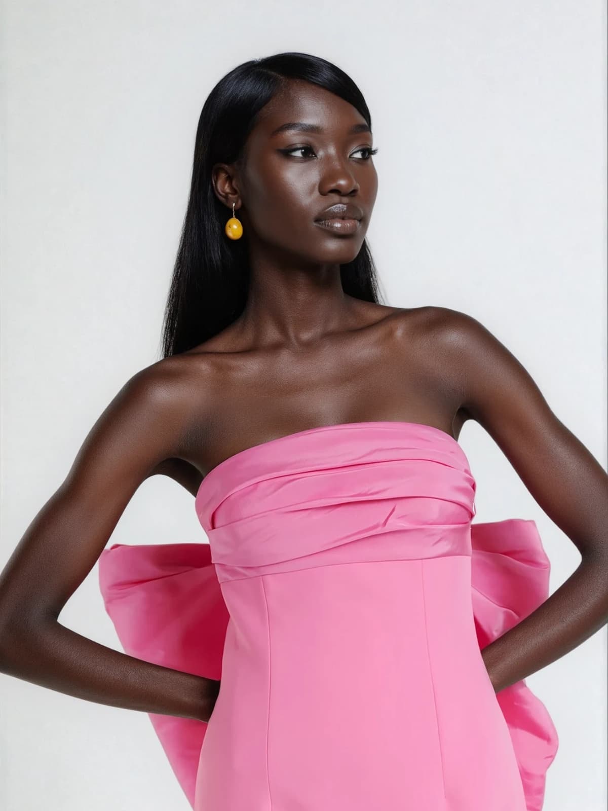 Loria Strapless Ruched Maxi Dress