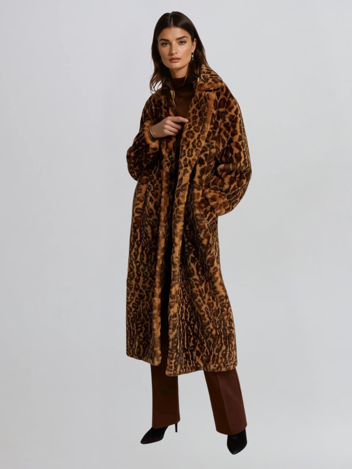 Lotan Leopard Faux Fur Coat