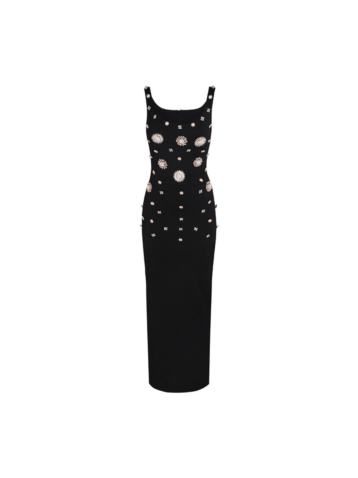 Lucasta Sleeveless Rhinestone Split Dress