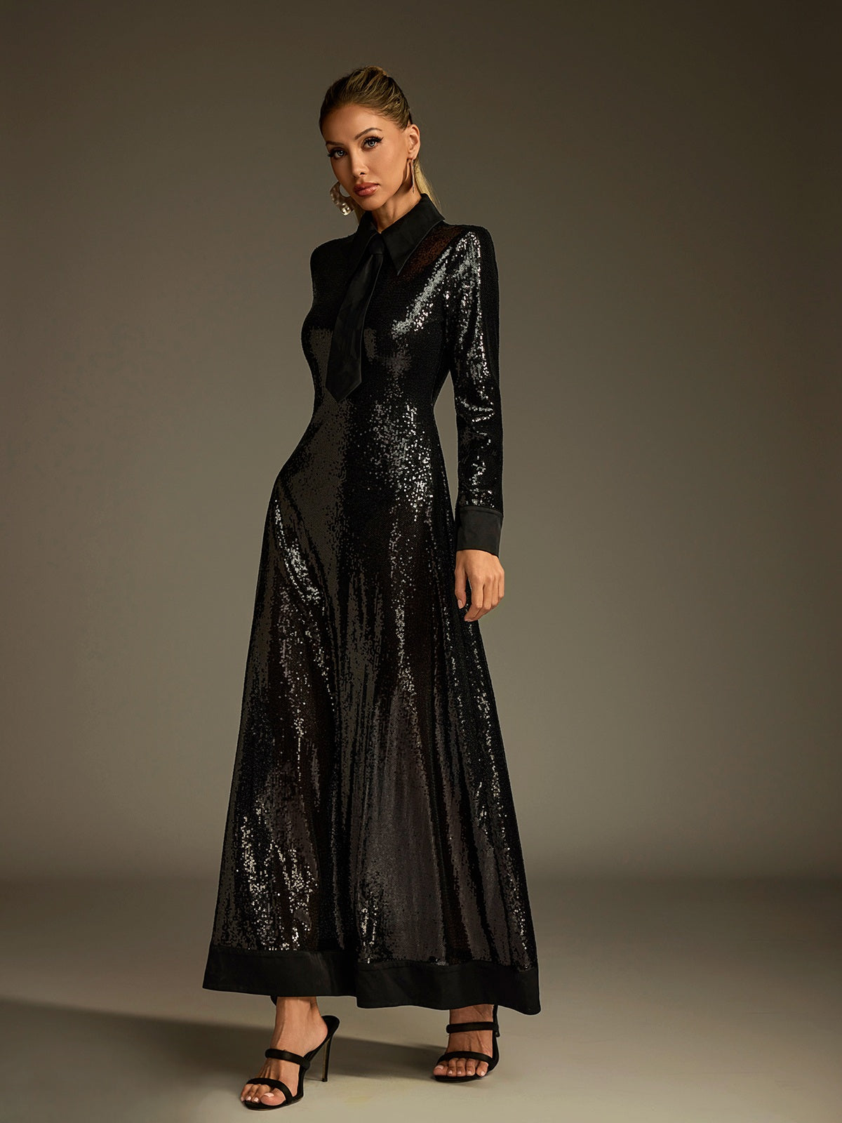 Lucera Collar Sequin Maxi Dress