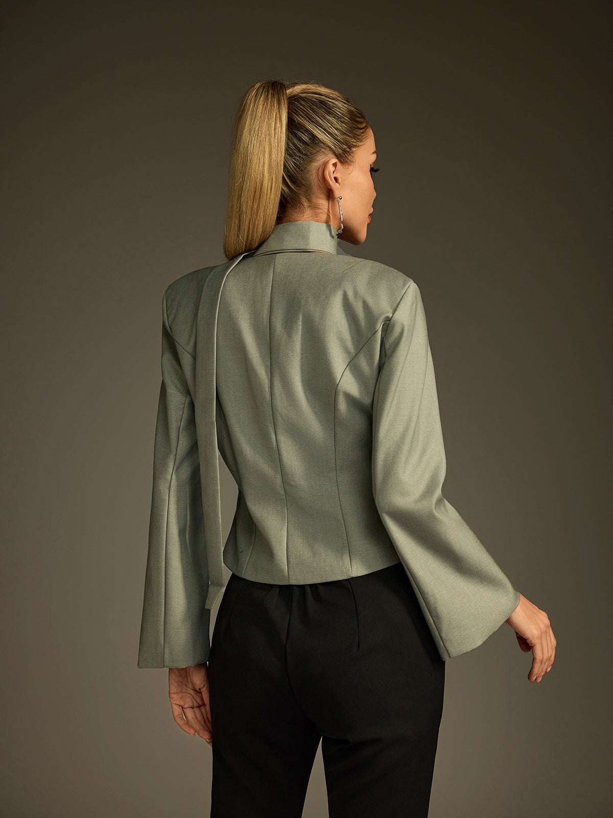 Lucrece V Neck Scarf Blazer