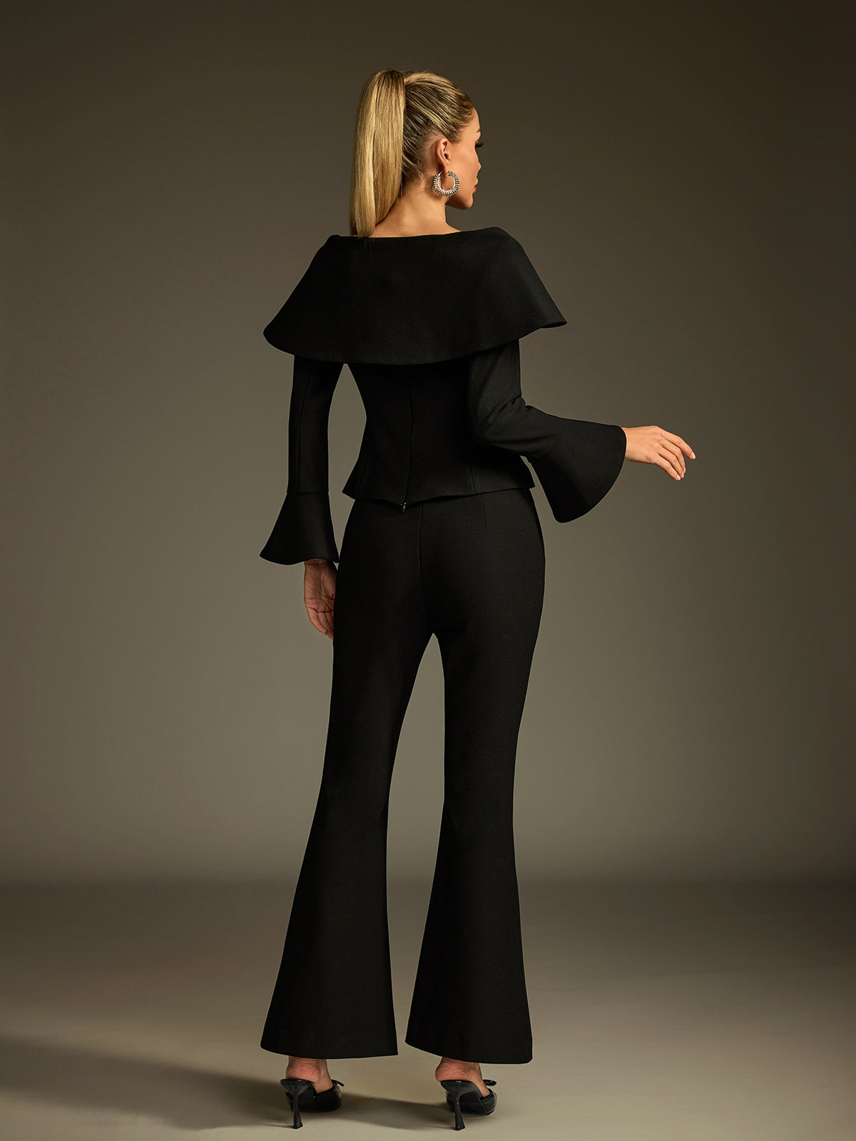 Ludger Collar Flare Pants Set