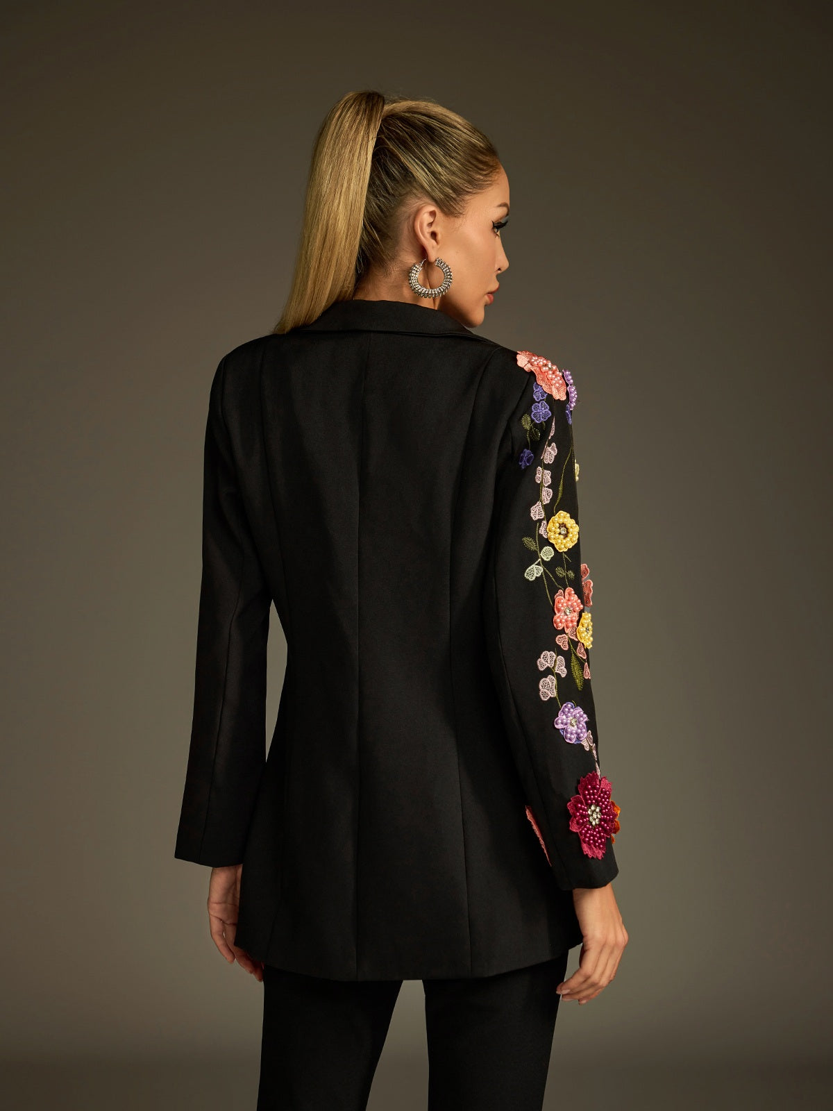 Ludmila Flower Embroidered Blazer