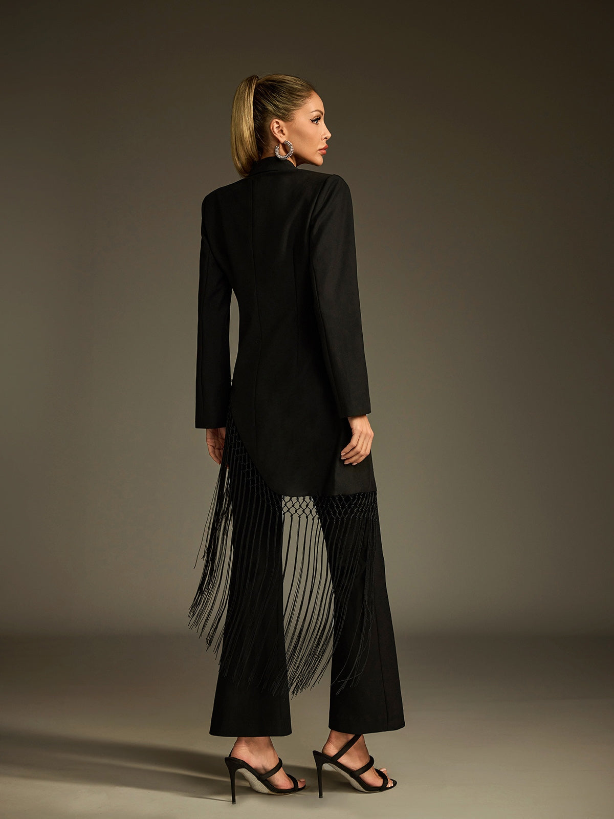 Luken Asymmetric Fringe Blazer
