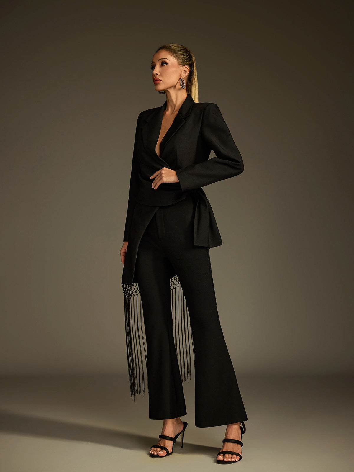 Luken Asymmetric Fringe Blazer