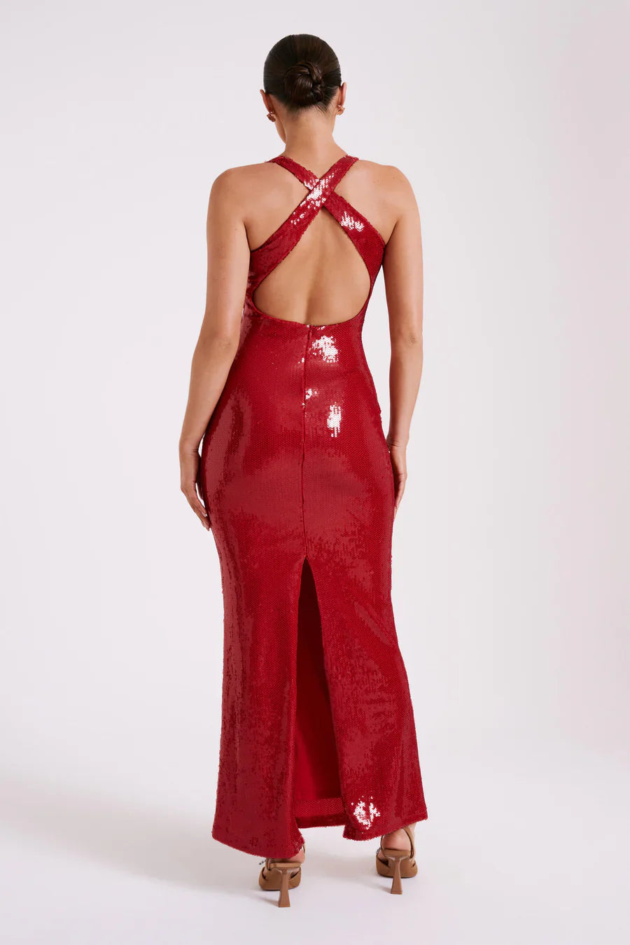 Alluring Hollow Backless Sequin Dress