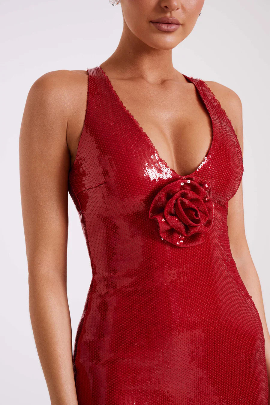 Alluring Hollow Backless Sequin Dress