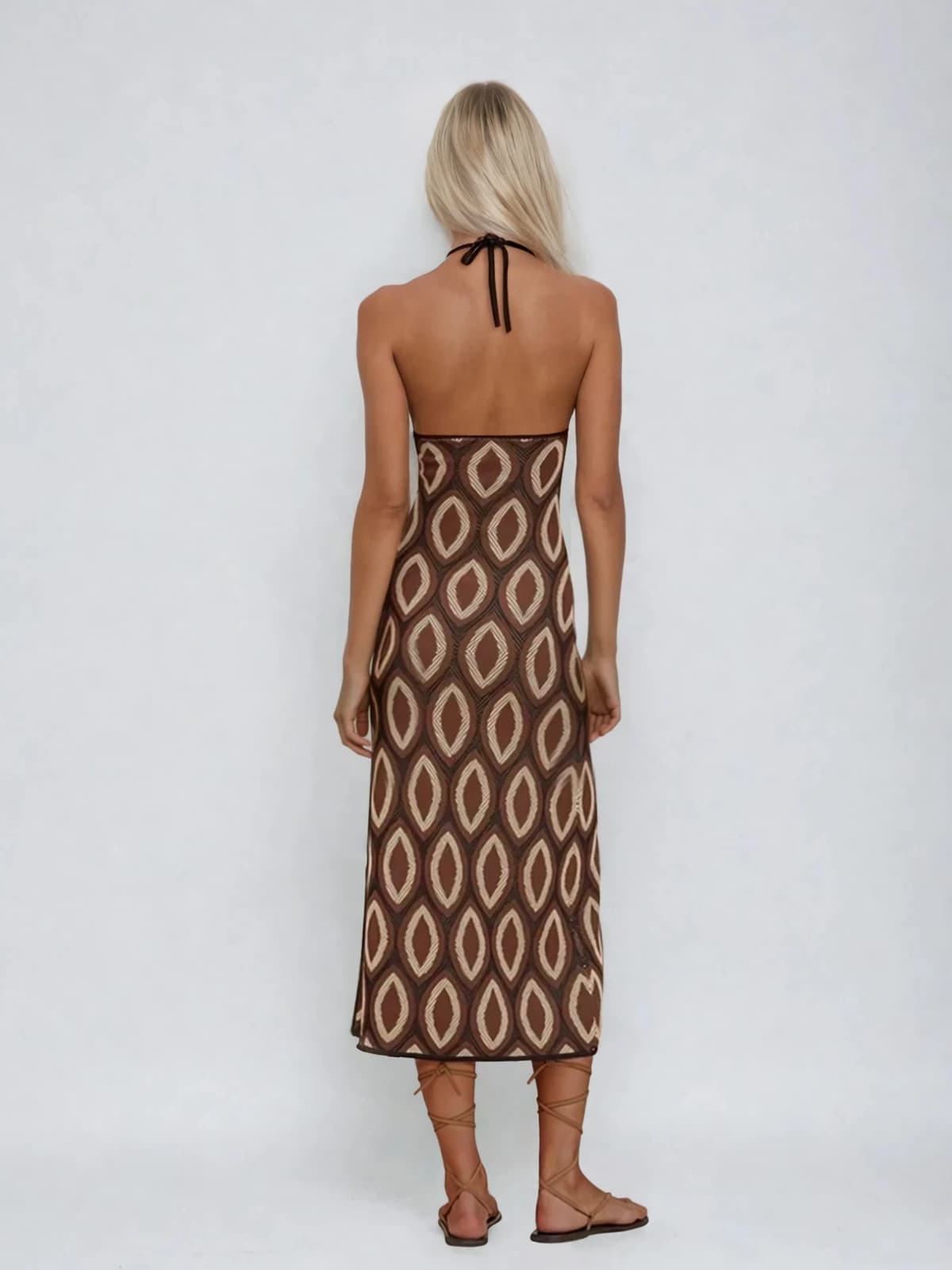 Makaila Halterneck Printed Midi Dress