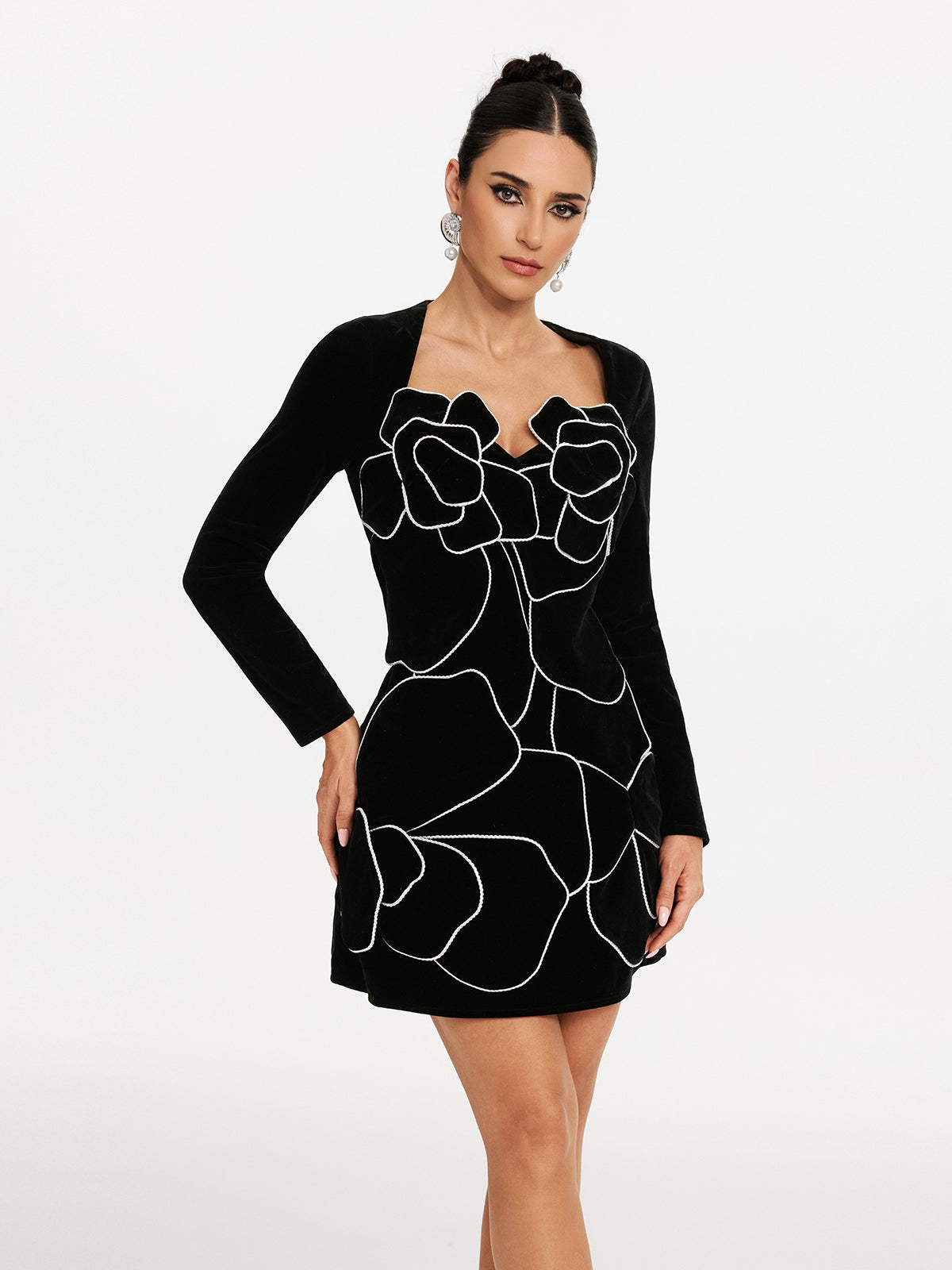 Makula Long Sleeve Flower Mini Dress