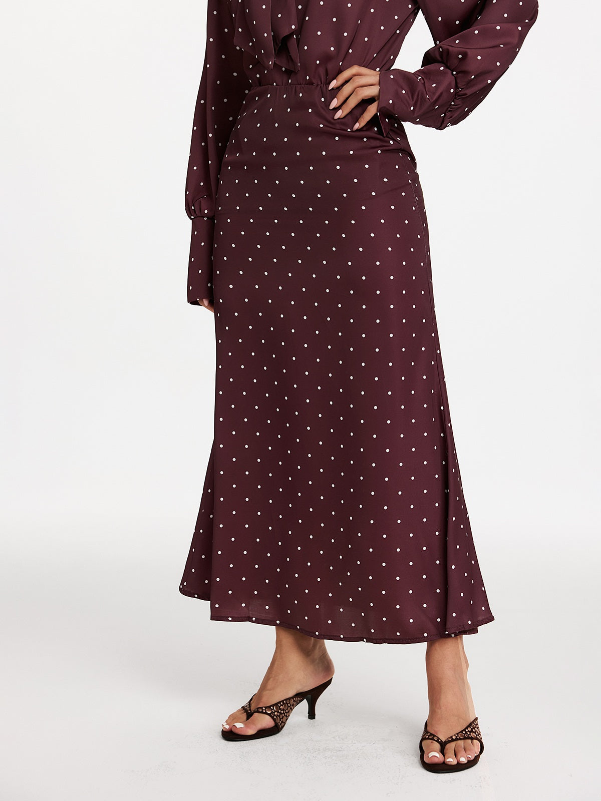 Makya Long Sleeve Dot Shirt Set