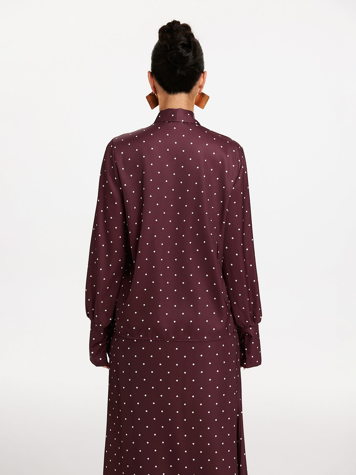 Makya Long Sleeve Dot Shirt Set
