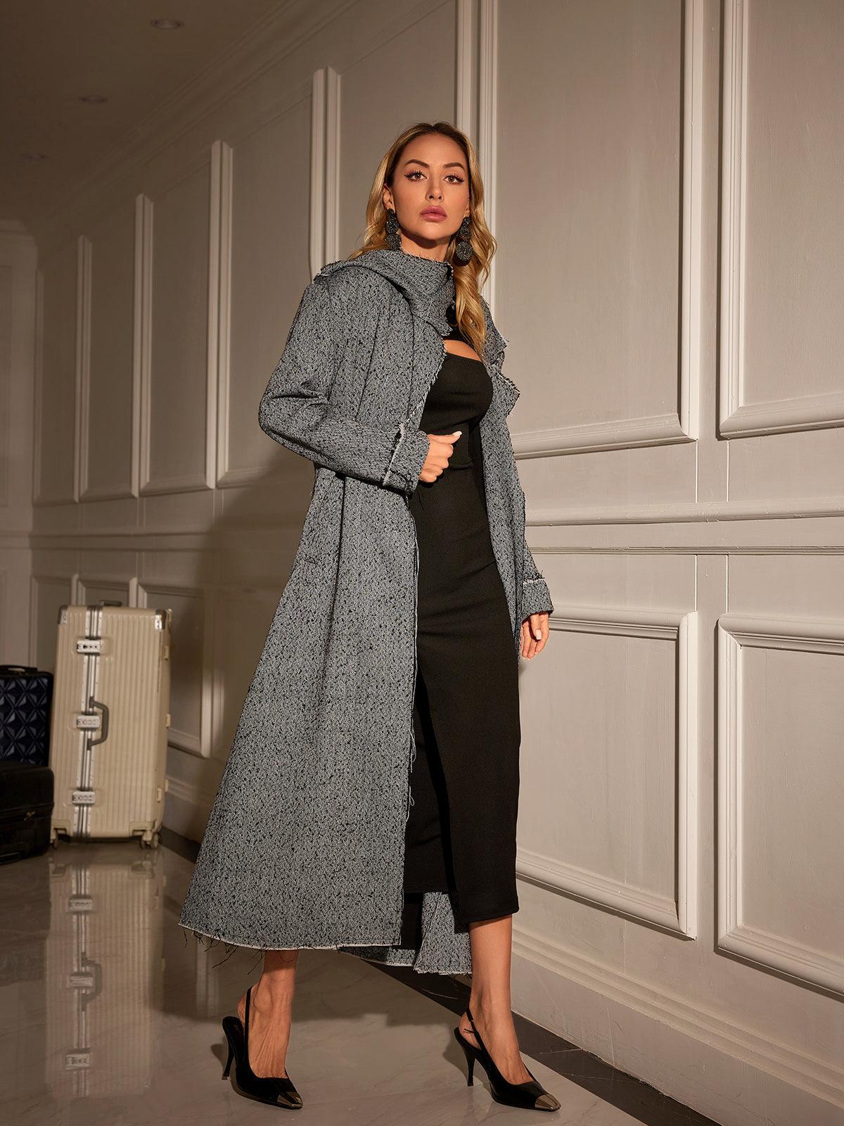 Mikael Collar Houndstooth Coat